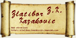 Zlatibor Kazaković vizit kartica